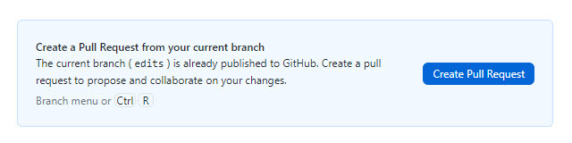 The Create Pull Request button